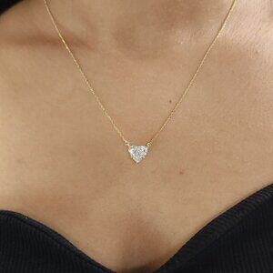 14Kt Gold 3 Ct IGI Certified Lab Grown Diamond Heart Pendant Necklace